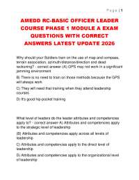 AMEDD RC-BASIC OFFICER LEADER COURSE PHASE 1 MODULE A EXAM 2026