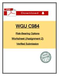 WGU C984 Assignment 2 (2026 / 2027) | Risk-Bearing Options | WGU (PDF)