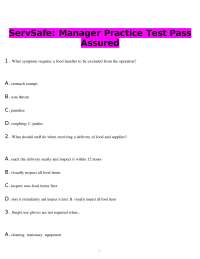 ServSafe: Manager Practice Test Pass Assured