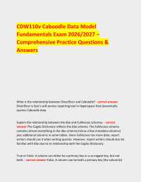 CDW110v Caboodle Data Model Fundamentals Exam 2026/2027 – Comprehensive Practice Question