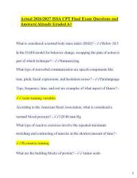 Actual 2026/2027 ISSA CPT Final Exam Questions and Answers| Already Graded A+ What is cons