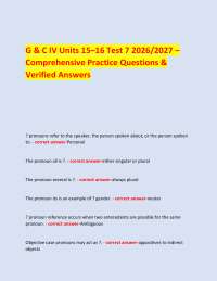 G & C IV Units 15–16 Test 7 2026/2027 – Comprehensive Practice Questions & Verified Answer