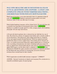 D391 HEALTHCARE ECOSYSTEMS OA EXAM ACTUAL QUESTIONS AND ANSWERS - LATEST