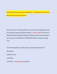 WGU D676 Phonetics Exam 2026/2027 – Comprehensive Practice Questions & Verified Answers