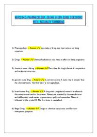NURS 1140: PHARMACOLOGY: EXAM 1 STUDY GUIDE QUESTIONS WITH ACCURATE SOLUTIONS