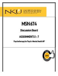 MSN 674 Assignments 1–7 (2026 / 2027) | Psychotherapy | NKU (PDF)