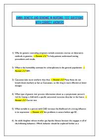 AMNH: GENETIC AND GENOMIC IN NURSING: TEST QUESTIONS WITH CORRECT ANSWERS