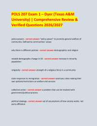 POLS 207 Exam 1 – Dyer (Texas A&M University) | Comprehensive Review & Verified Questions