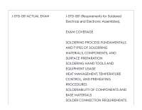 J-STD-001 EXAM (Requirements for Soldered Electrical and Electronic Assemblies) ACTUAL EXA