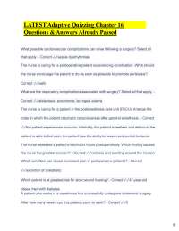 LATEST Adaptive Quizzing Chapter 16 Questions & Answers Already Passed What possible card