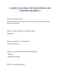 CAMRT EXAM PRACTICE QUESTIONS AND ANSWERS GRADED A+