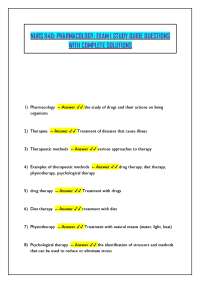 NURS 1140: PHARMACOLOGY: EXAM 1 STUDY GUIDE QUESTIONS WITH COMPLETE SOLUTIONS