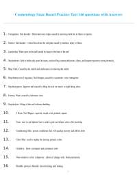 Cosmetology State Board Practice Test 146 questions with Answers