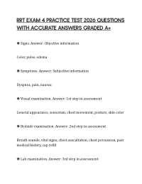RRT EXAM 4 PRACTICE TEST 2026 QUESTIONS WITH ACCURATE ANSWERS GRADED A+