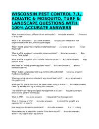 WISCONSIN STRUCTURAL PEST CONTROL 7.1 QUESTIONS WITH 100% ACCURATE ANSWERS