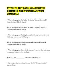 ATT TEST 3 TEST BANK 2026 UPDATED QUESTIONS AND VERIFIED ANSWERS GRADED A+