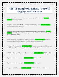ABSITE Sample Questions | General Surgery Practice 2026