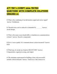 ATT TEST 3 SCRIPT 2026 TESTED QUESTIONS WITH COMPLETE SOLUTIONS GRADED A+