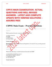IAPP CIPP/E (Certified Information Privacy Professional/Europe)