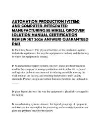 AUTOMATION PRODUCTION SYSTEMS AND COMPUTER-INTEGRATED MANUFACTURING 5E MIKELL GROOVER SOLU