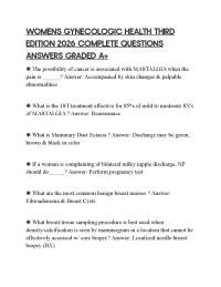 WOMENS GYNECOLOGIC HEALTH THIRD EDITION 2026 COMPLETE QUESTIONS ANSWERS GRADED A+