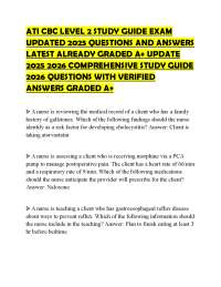 ATI CBC LEVEL 2 STUDY GUIDE EXAM UPDATED 2025 QUESTIONS AND ANSWERS LATEST ALREADY GRADED