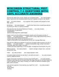 WISCONSIN PEST CONTROL 7.1, AQUATIC & MOSQUITO, TURF & LANDSCAPE QUESTIONS WITH 100% ACCUR