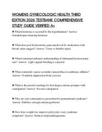 WOMENS GYNECOLOGIC HEALTH THIRD EDITION 2026 TESTBANK COMPREHENSIVE STUDY GUIDE VERIFIED A