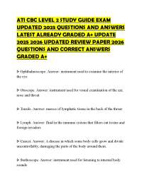 ATI CBC LEVEL 2 STUDY GUIDE EXAM UPDATED 2025 QUESTIONS AND ANSWERS LATEST ALREADY GRADED