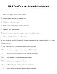 TIPS Certification Exam Guide Review