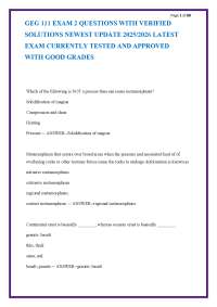 GEG 111 EXAM 2 QUESTIONS WITH VERIFIED SOLUTIONS NEWEST UPDATE 2025/2026 LATEST EXAM CUR