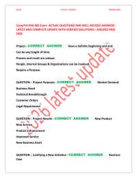 CompTIA Project+ (PK0-005) – Actual Exam Questions & Verified Solutions 2026