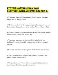 ATT TEST 3 ACTUAL EXAM 2026 QUESTIONS WITH ANSWERS GRADED A+