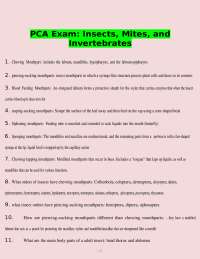 PCA Exam: Insects, Mites, and Invertebrates