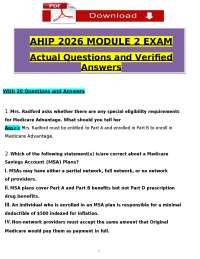 AHIP Module 2 Exam 2026 (PDF) | Certification Exam | AHIP