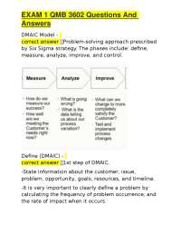 EXAM 1 QMB 3602 Questions And Answers