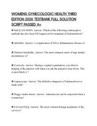 WOMENS GYNECOLOGIC HEALTH THIRD EDITION 2026 TESTBANK FULL SOLUTION SCRIPT PASSED A+
