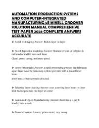 AUTOMATION PRODUCTION SYSTEMS AND COMPUTER-INTEGRATED MANUFACTURING 5E MIKELL GROOVER SOLU