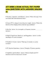 ATT WEEK 5 EXAM ACTUAL TEST PAPER 2026 QUESTIONS WITH ANSWERS GRADED A+
