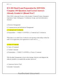 ICS 300 Final Exam Preparation 20252026 100 Questions and Correct Answers