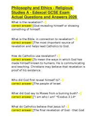 Philosophy and Ethics - Religious Studies A - Edexcel GCSE Exam Actual Questions and Answe