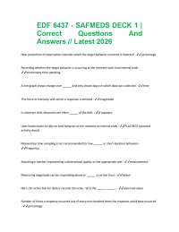 EDF 6437 - SAFMEDS DECK 1 | Correct Questions And Answers // Latest 2026