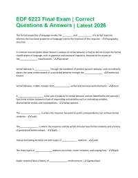 EDF 6223 Final Exam | Correct Questions & Answers | Latest 2026