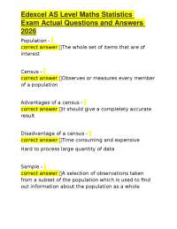Edexcel AS Level Maths Statistics Exam Actual Questions and Answers 2026