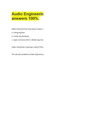 Audio Engineering questions with actual answers 100%.