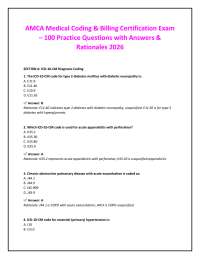 AMCA Medical Coding & Billing Certification Exam – 100 Practice Questions with Answers &