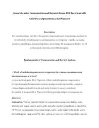 Comprehensive Compensation and Rewards Exam: 100 Questions with Answers & Explanations (20