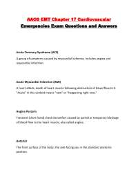 AAOS EMT Chapter 17 Cardiovascular Emergencies Exam Questions and Answers