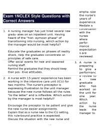 Exam 1NCLEX Style Questions with Correct Answers