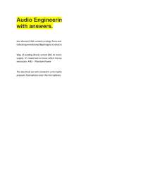 AET 1380 Survey of Audio Engineering Technology Final Exam questions with correct answer
